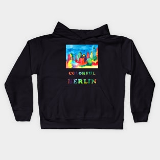 Colorful Berlin - watercolour sketch of Berlin landmarks Kids Hoodie